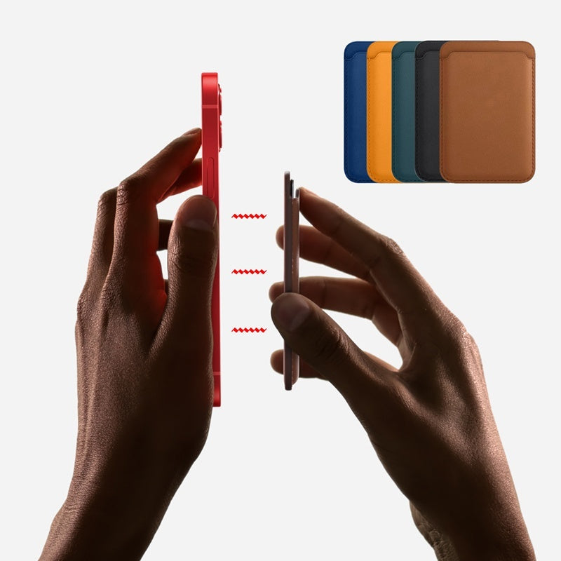 Magnetic Luxury Leather Card Holder Wallet Case