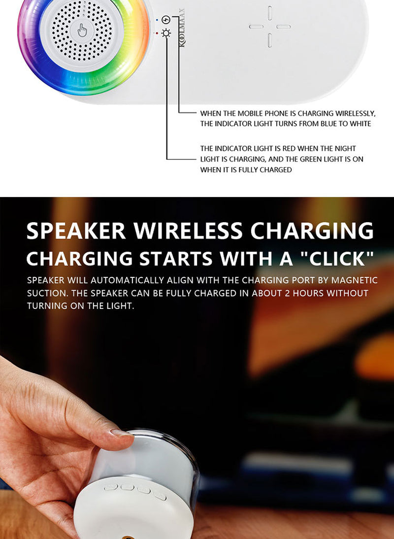 Night Light Charger 3 in 1 with Bedside Lamp Versatile New Trend