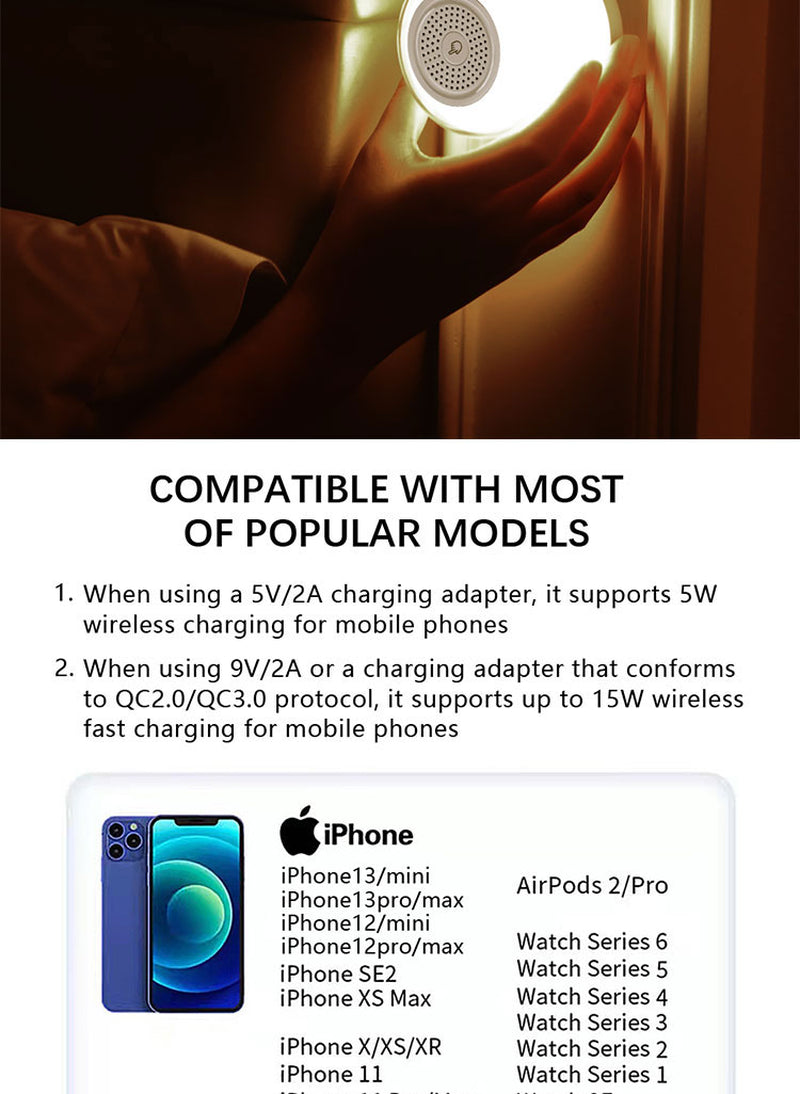 Night Light Charger 3 in 1 with Bedside Lamp Versatile New Trend