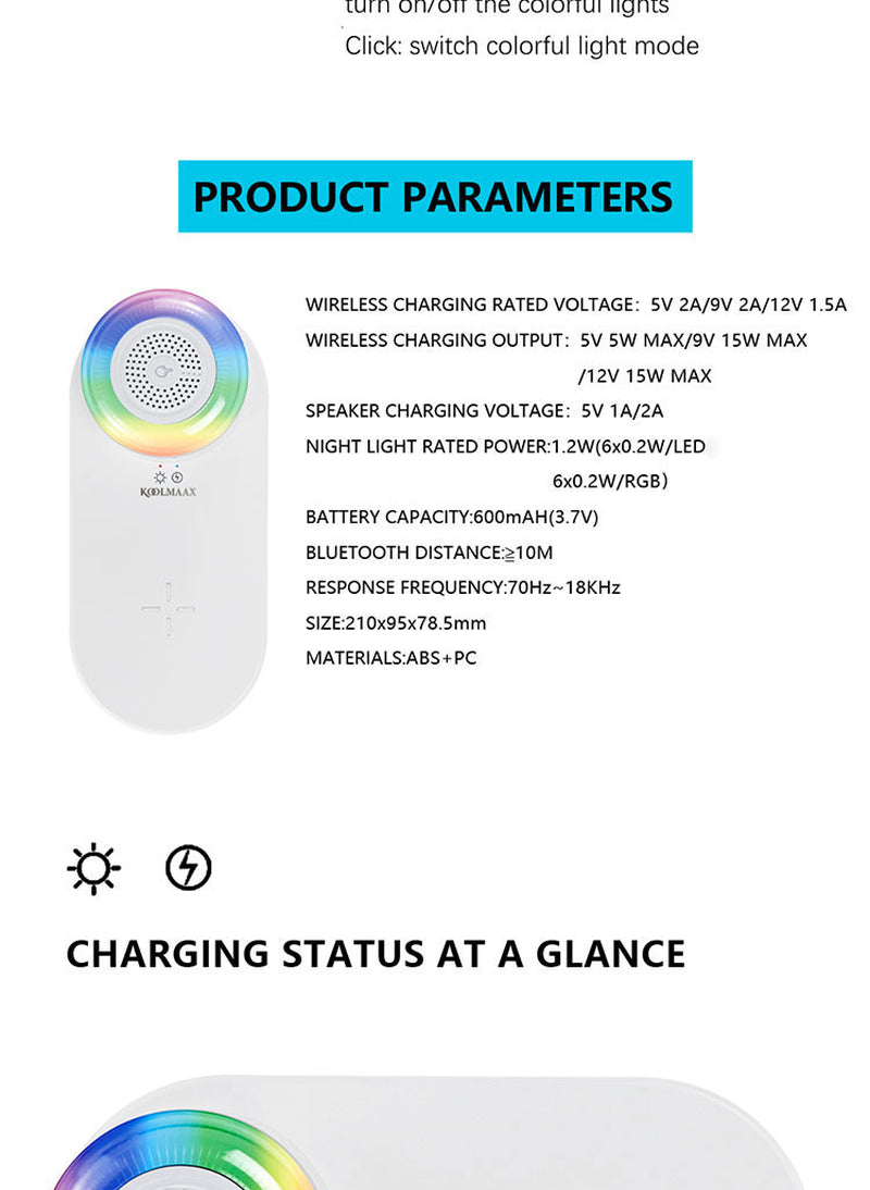 Night Light Charger 3 in 1 with Bedside Lamp Versatile New Trend
