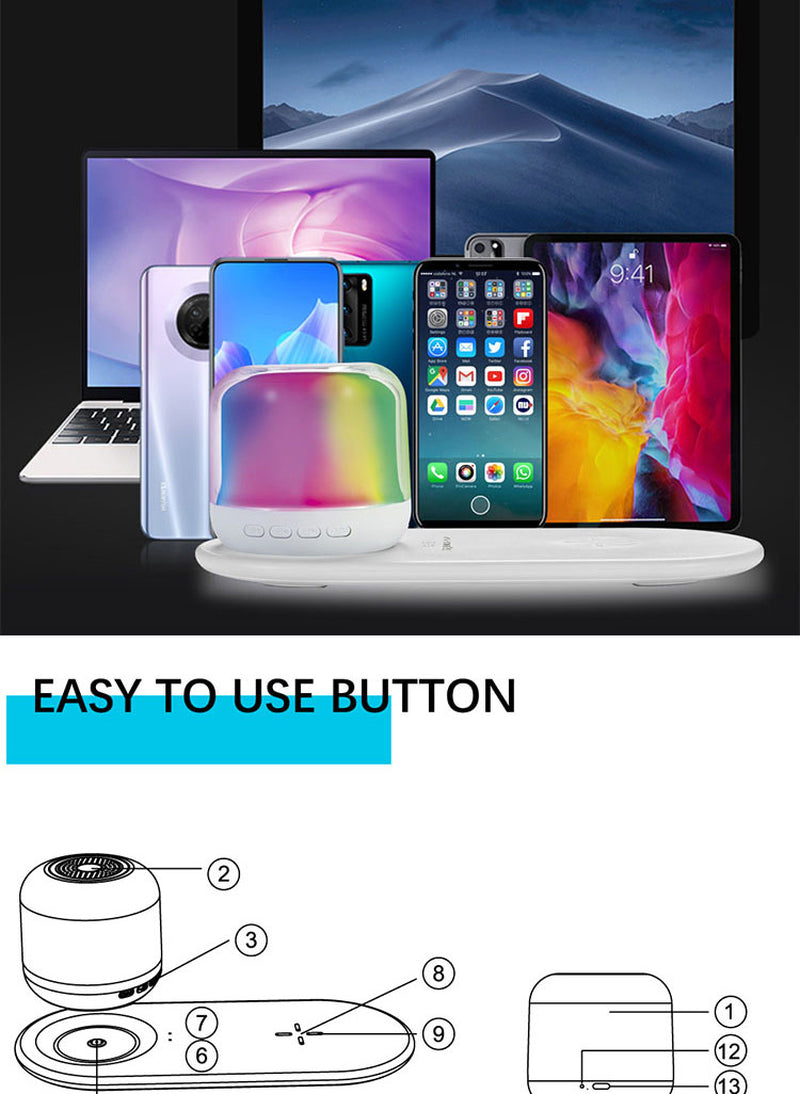 Night Light Charger 3 in 1 with Bedside Lamp Versatile New Trend
